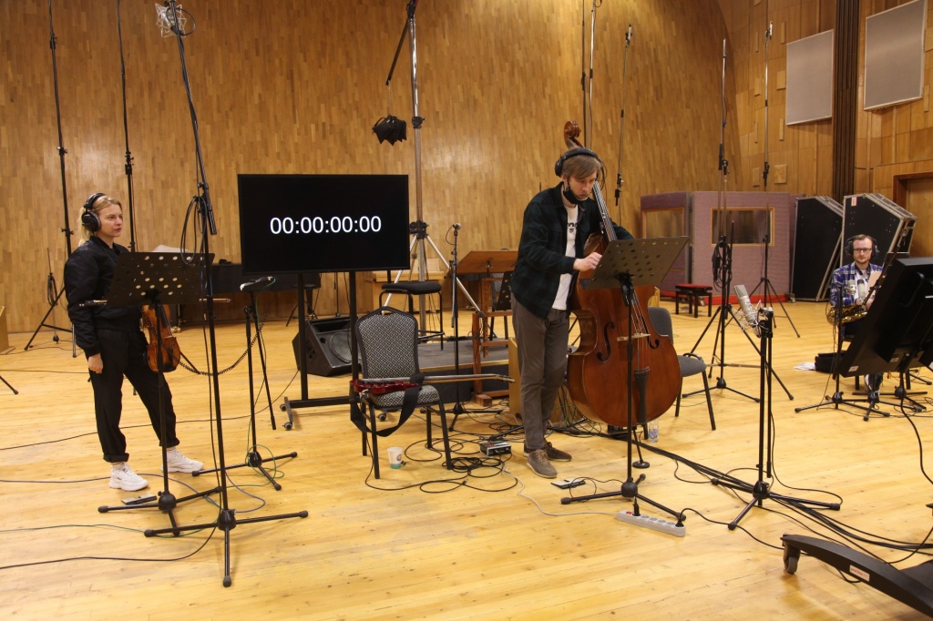  Запись музыки американского композитора Джулиуса Истмена в Первой музыкальной студии «Мосфильма»